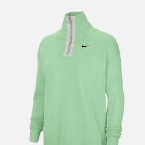 Nike Mint Green Funnel-Neck Pullover with Black Swoosh